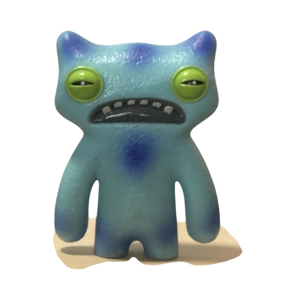Fuggler Funny Ugly Monster 2.5 Inch Blue Spotted Vinyl Figure Green Eyes New